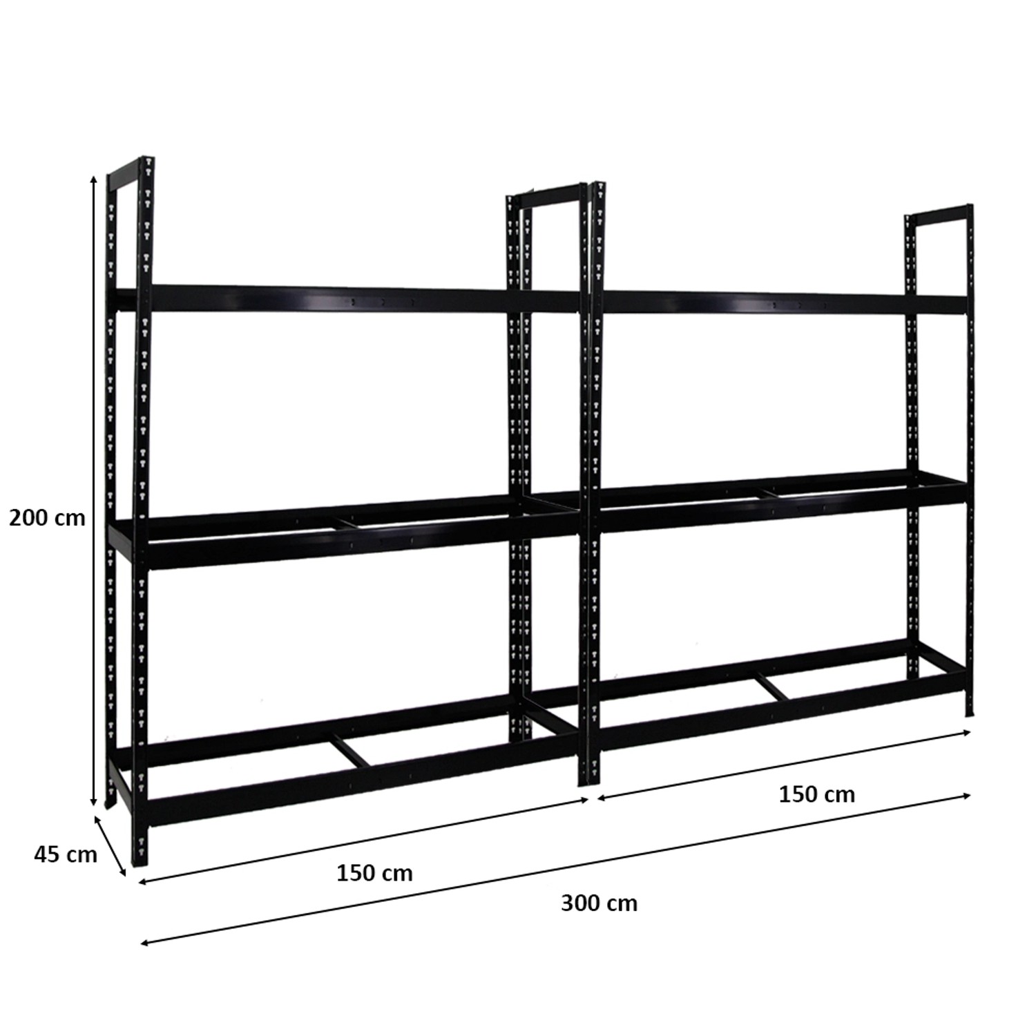 PROREGAL Mega Deal: 2 schwarze Reifenregale Tiger XL, 200x150x45 cm, für bis zu 36 Reifen.