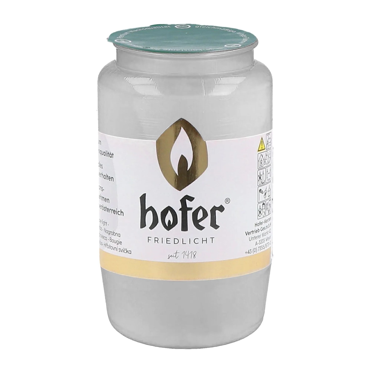 Hofer Kerzen Öl-Licht Nr. 3 Weiß 95 mm x 60 mm