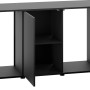 Schwarzer Juwel Aquariumunterschrank SBX Rio 450 mit offenen Türen und Regalfach.