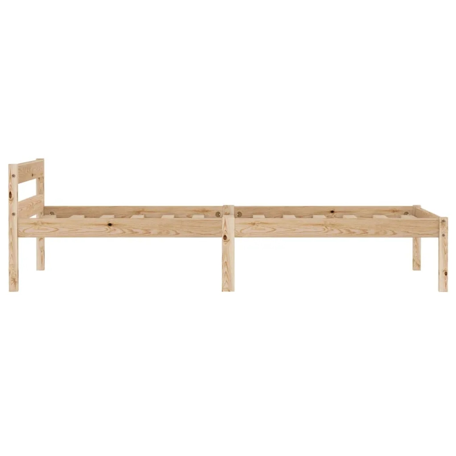 vidaXL Massivholzbett Kiefer, 100x200 cm, naturbelassener Bettrahmen mit Lattenrost.