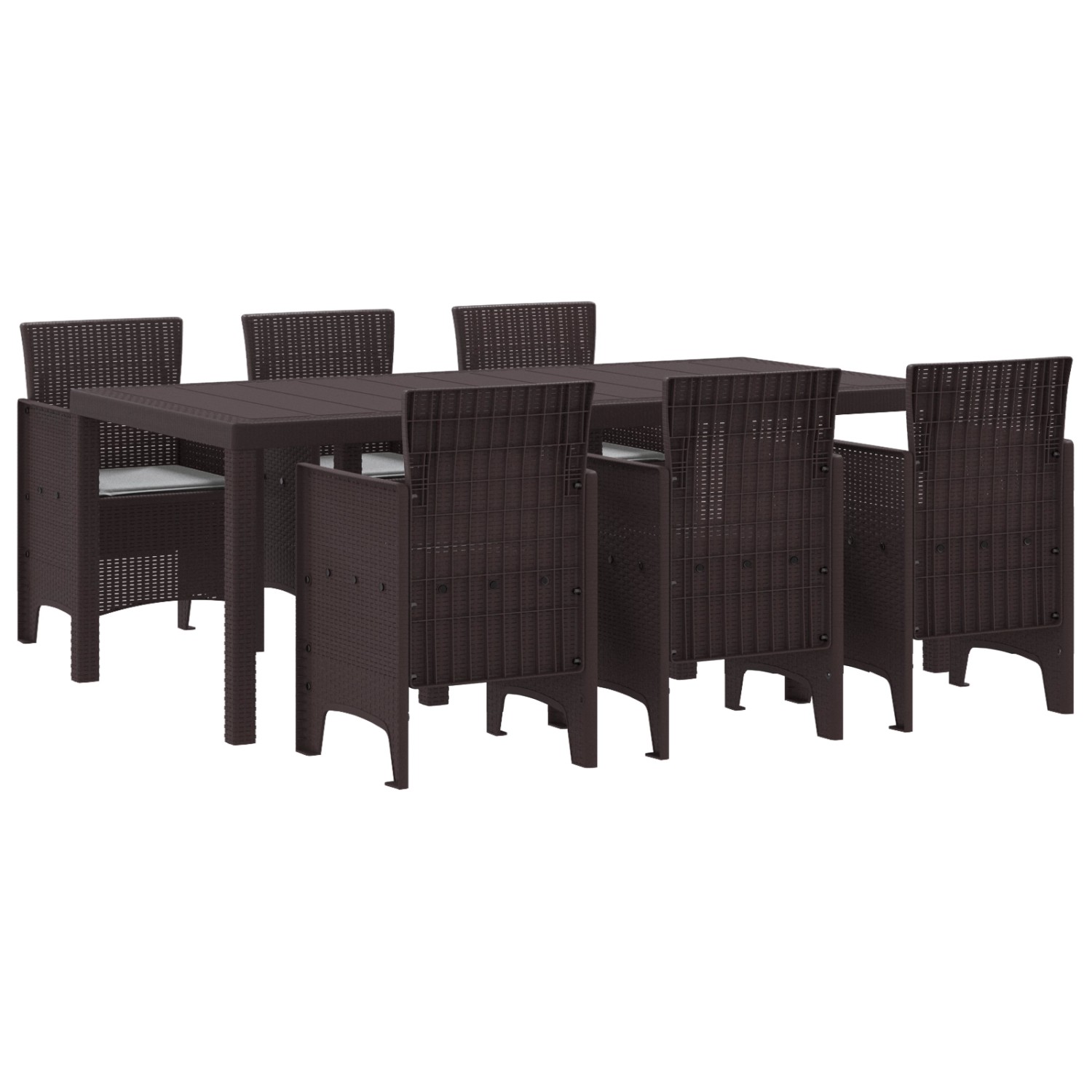 vidaXL 7-Teiliges Garten Essset mit Kissen Braun Poly Rattan 3378719 günstig online kaufen