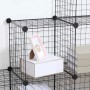 HOMCOM Würfelregal mit 6 Fächern, schwarz, aus Metall. Flexibles Regalsystem.