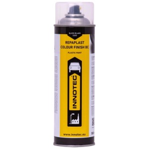Innotec Repaplast Colour Finish BC, 500ml, Schwarz Glänzend. Sprühlack für Lackreparatur und Karosserie.