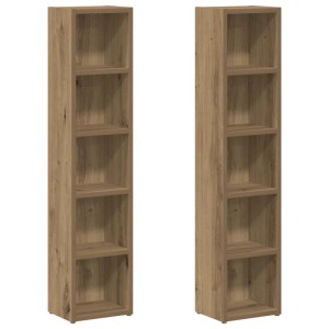vidaXL CD-Regale 2 Stk Artisan-Eiche 21x16x93,5 cm Holzwerkstoff 855839