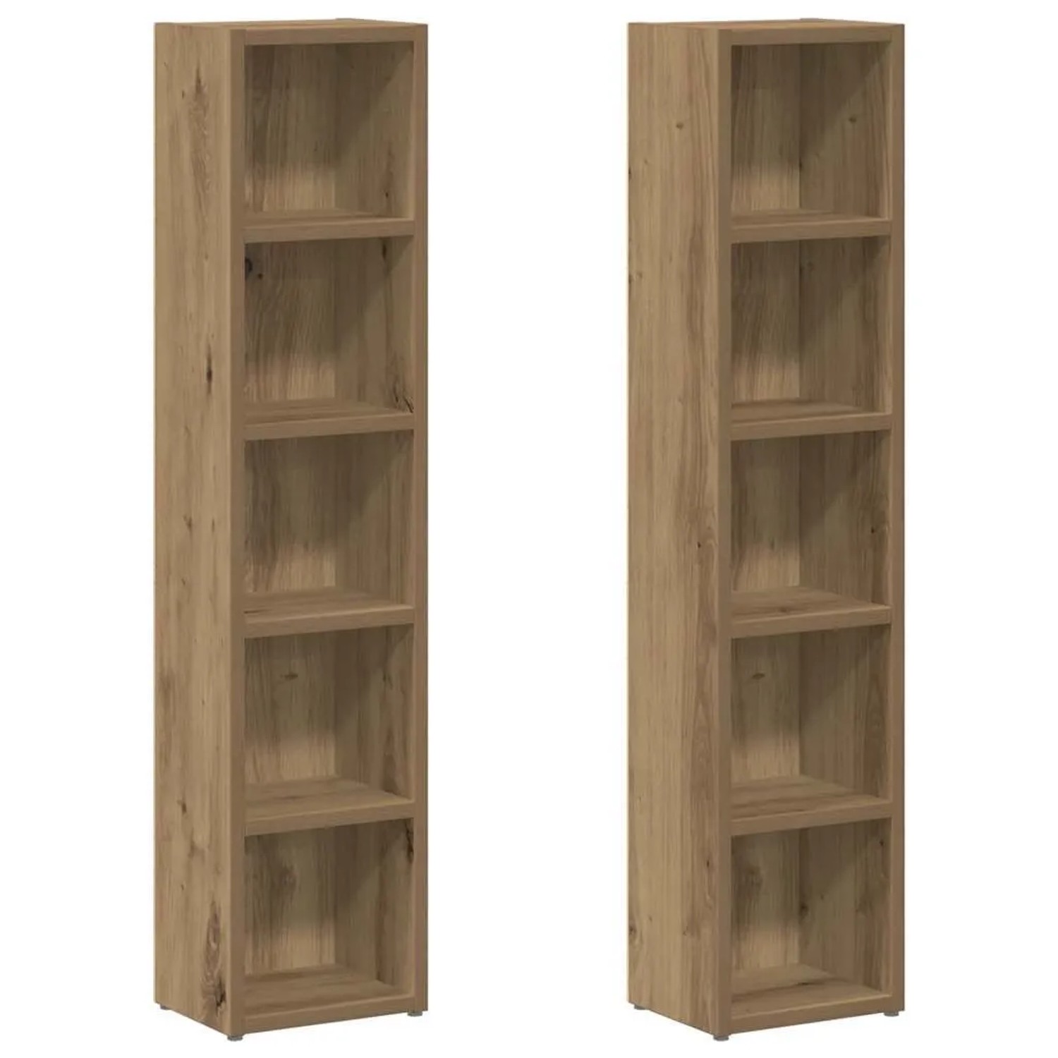 vidaXL CD-Regale 2 Stk Artisan-Eiche 21x16x93,5 cm Holzwerkstoff 855839