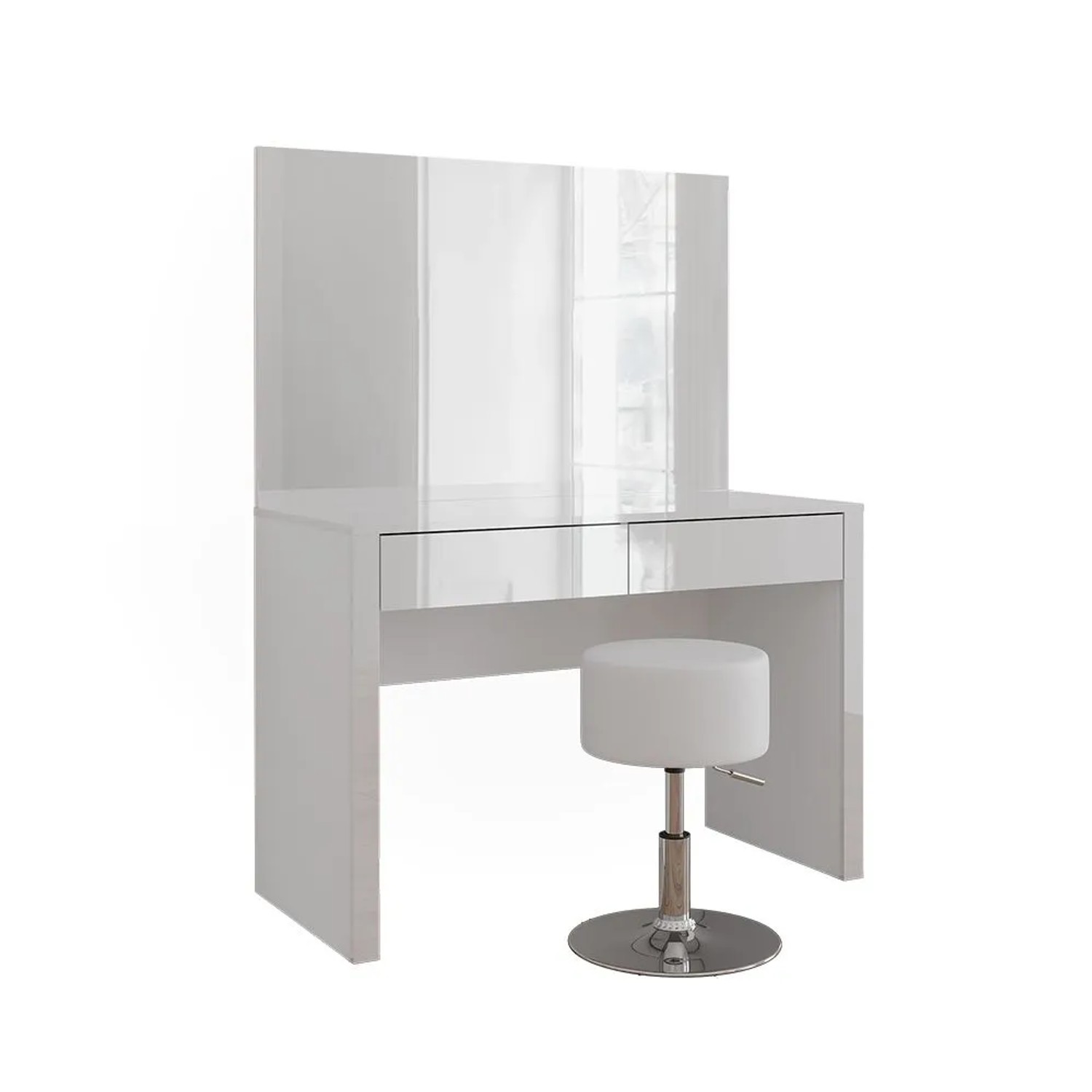 Vicco Schminktisch Annabelle Weiß Hochglanz/Weiß 110 x 146 mit Spiegel und Hocker