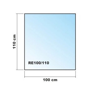 ECOfoxx Funkenschutzplatte Glasbodenplatte Rechteck 100x110cm