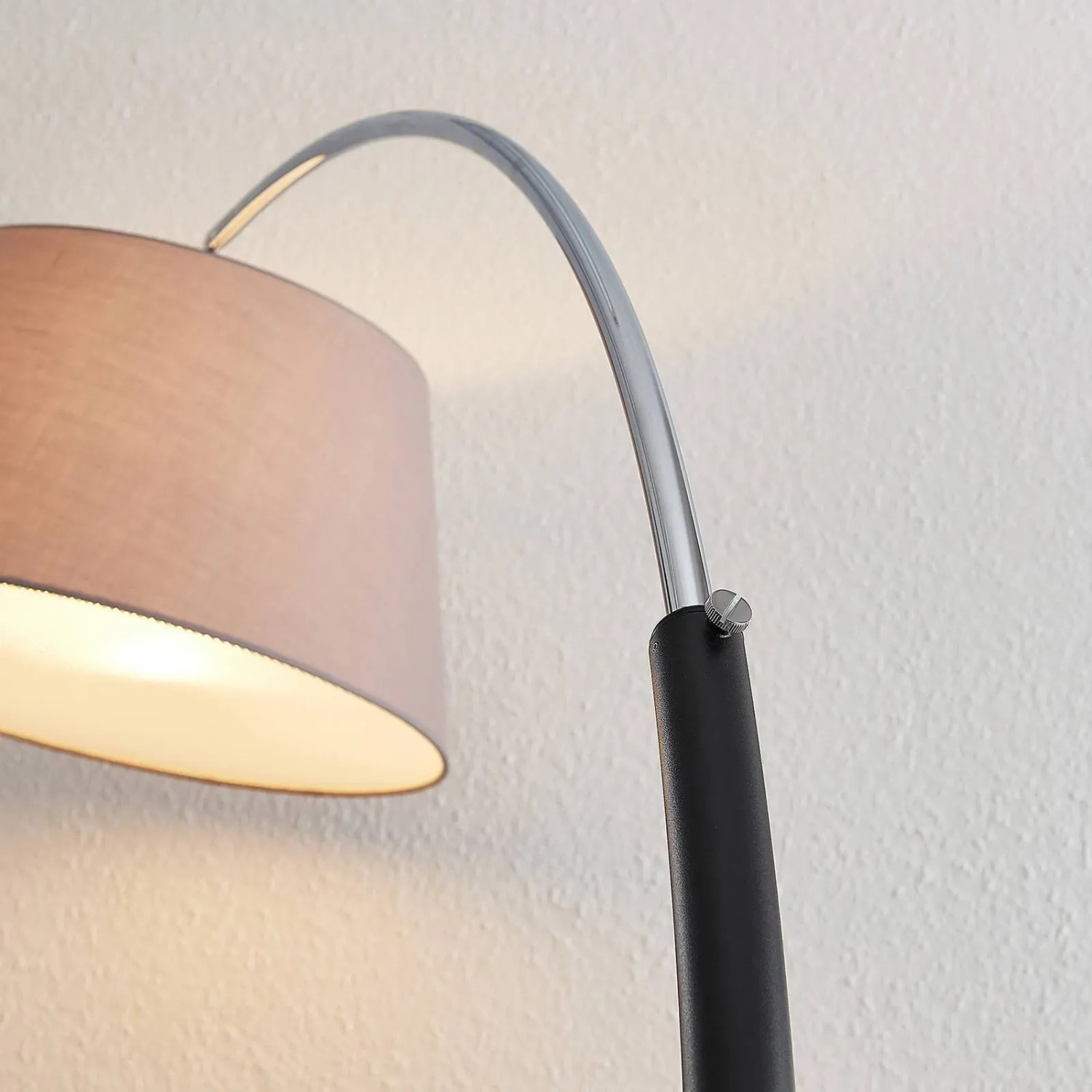 Lucande Stehlampe Bogenleuchte Evelyna 9976110 Modern in Alu aus Textil 1-flammig E27 Schlafzimmerleuchte_8