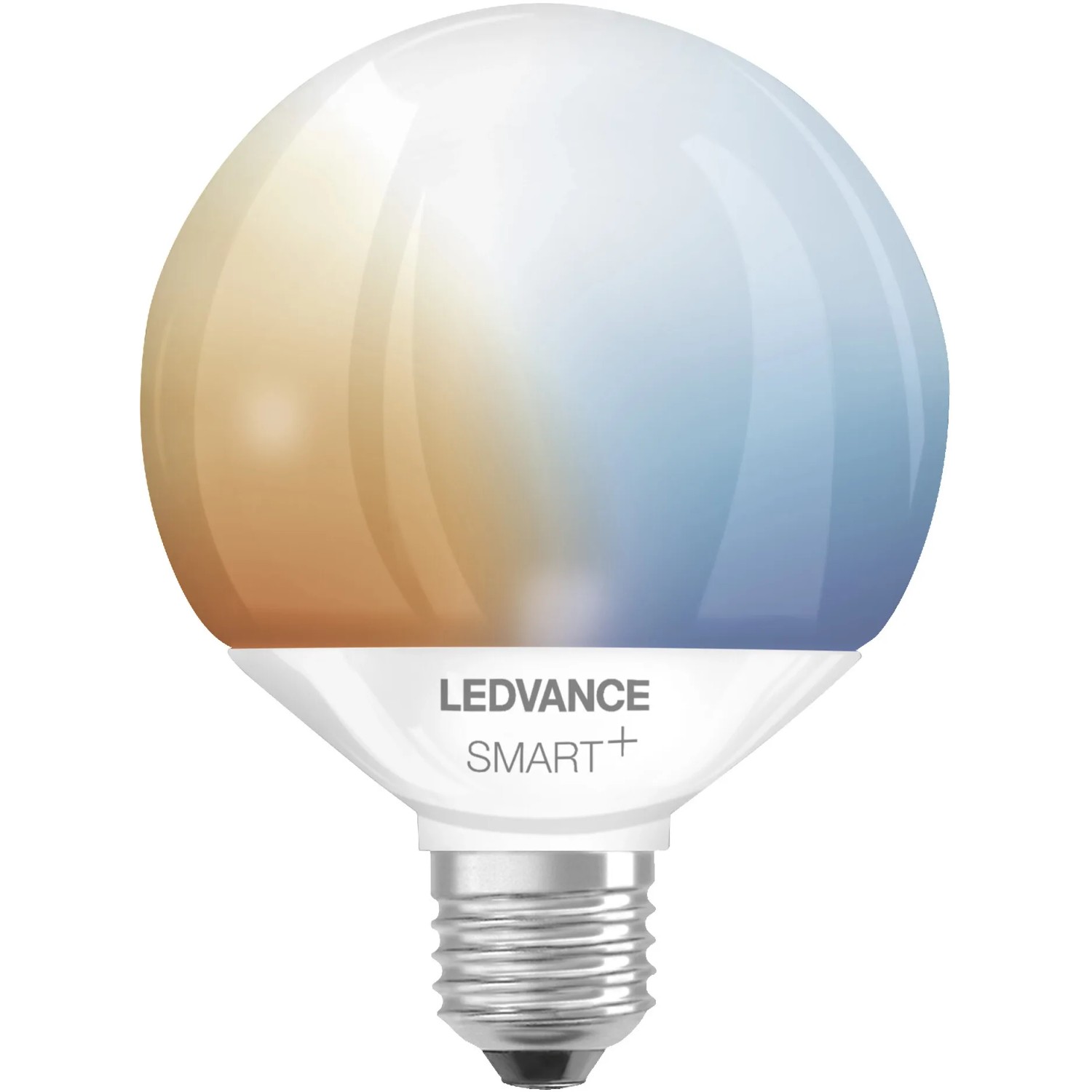 Ledvance Smart+ Globe Leuchtmittel, E27, 14W, klare Globe-Form, tunable white und RGB.