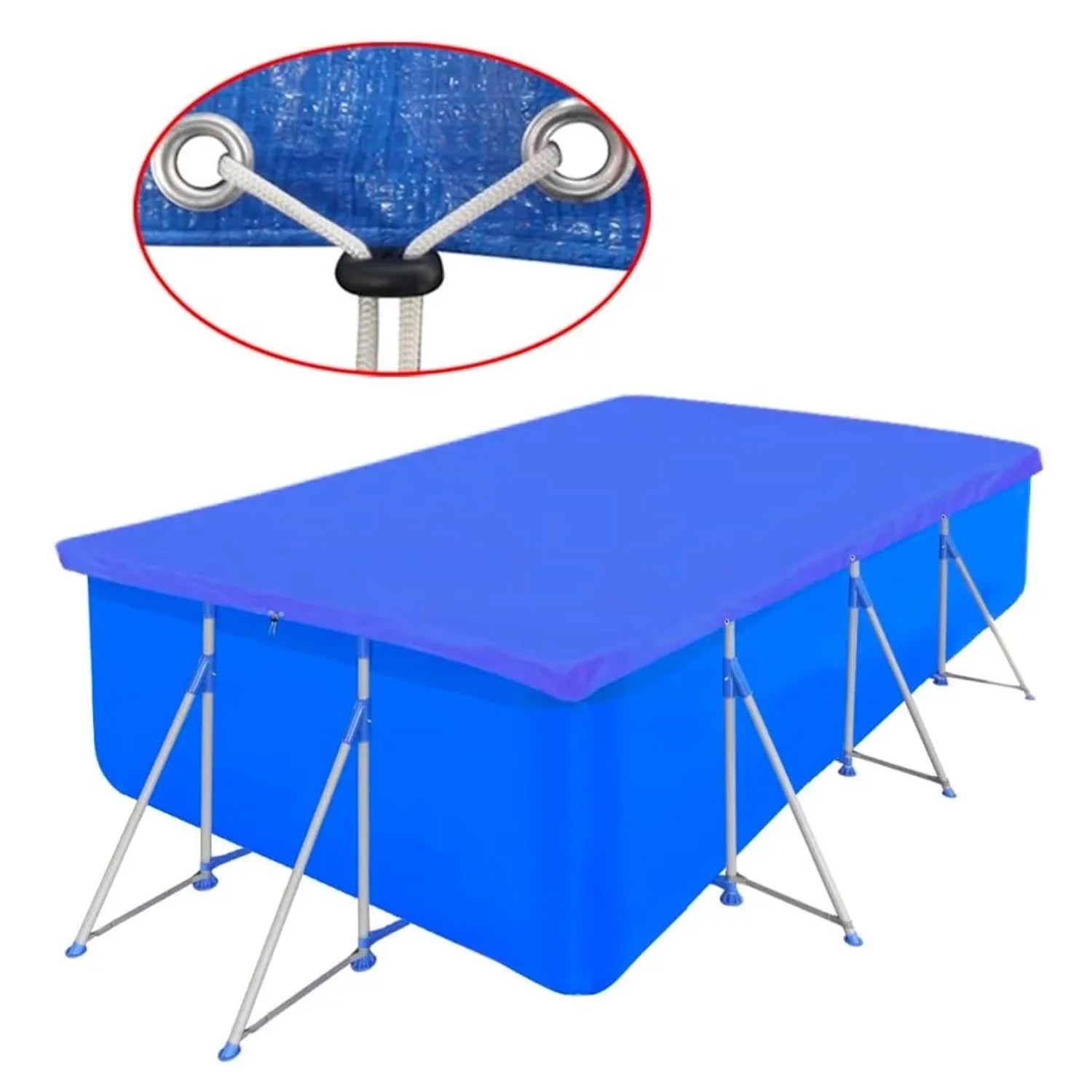 vidaXL Poolabdeckung PE Rechteckig 90 g/qm 394x207 cm 90590