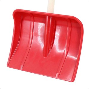 Rote Galaflor Schneeschaufel für Kinder mit Holzstiel, Kopf aus Kunststoff.