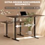 Höhenverstellbarer Schreibtisch von HOMCOM, Gestell mit 2 Motoren, schwarz, flexibel in Höhe und Breite.