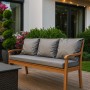 Graues Setgarden Bankkissen-Set für 3-Sitzer Gartenbank, bestehend aus Sitz- und Rückenkissen.