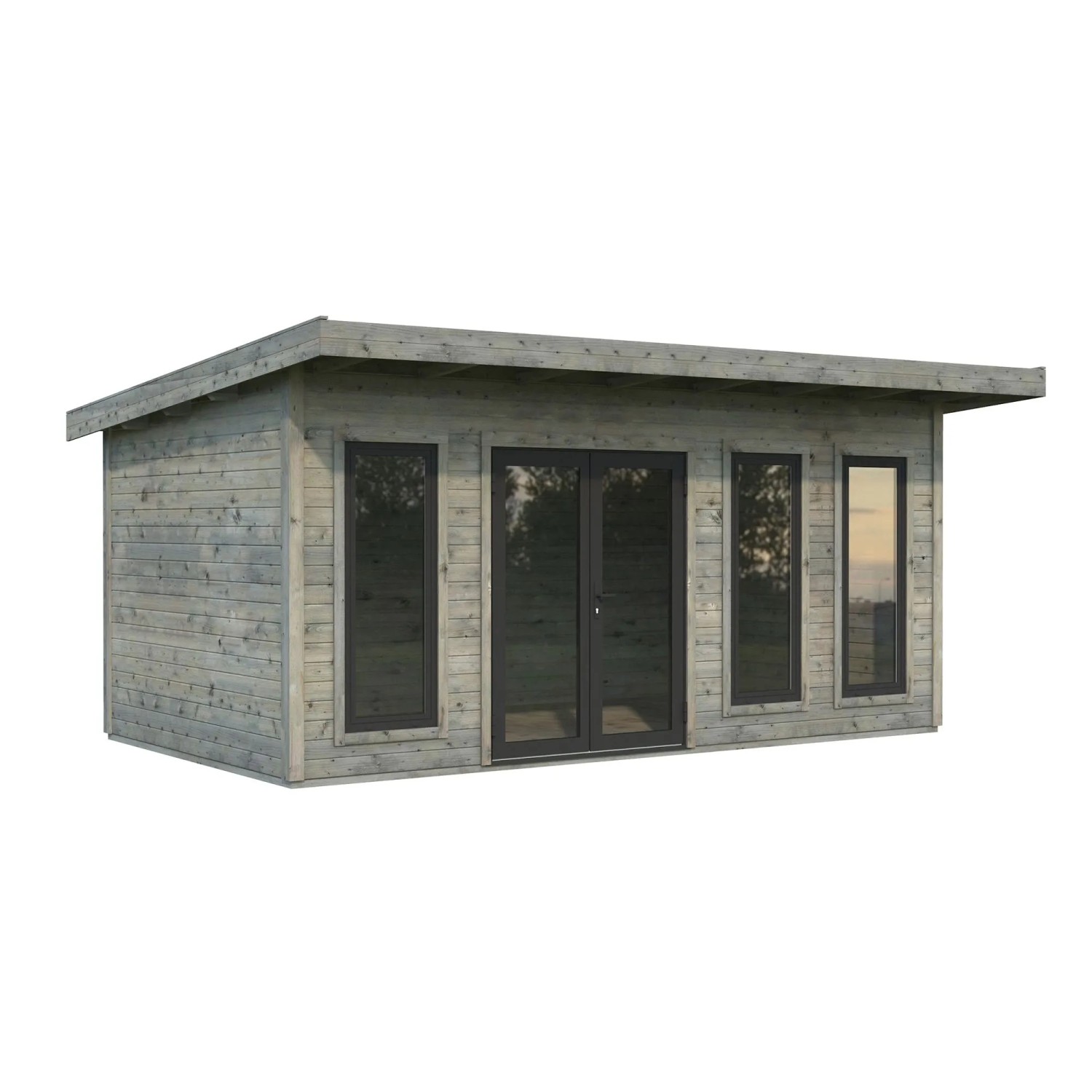 Palmako Holz-Gartenhaus Aurelia Pultdach Tauchgrundiert 530 cm x 300 cm 15,2 m²