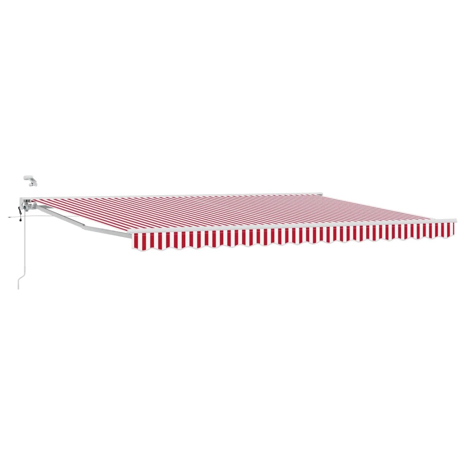 vidaXL Elektrische Ausziehbare Markise Rot und Weiß 4,5 x 3 m 3421398