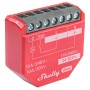 4er-Pack Shelly Smart-Relais 1PM Gen4 für die Hausautomation, rot. Kompaktes Design mit grauen Anschlüssen.