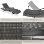 Tectake Aluminium Rattan Sonnenliege Océane Wetterfest und Uv Beständig 5 Fach Verstellbare Rückenlehne 190 x 71 x 74 50 cm Grau_5