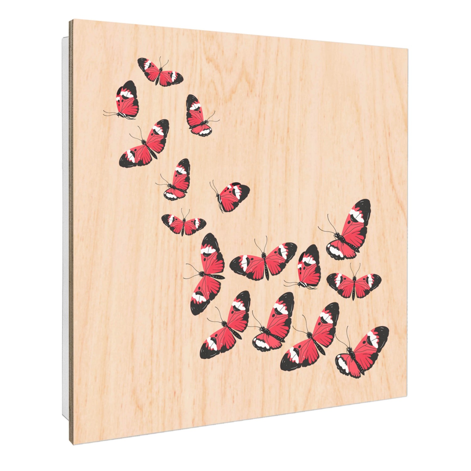Banjado Schlüsselkasten mit Holzfront 30x30cm Weiß Scharnier Links 50 Haken günstig online kaufen