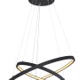 Moderne, schwarze LED-Hängeleuchte Ralph, Ø 51 cm. Pendelleuchte mit zwei ineinander verschlungenen Ringen.