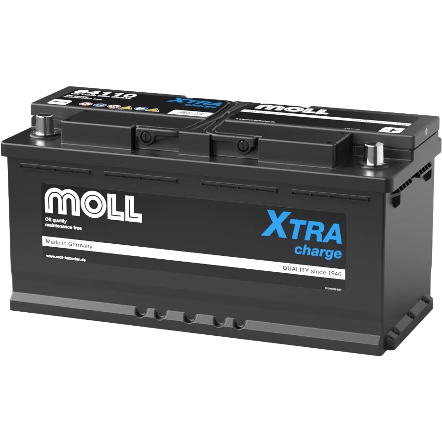 MOLL Batterien 84110 12V 110Ah 960A Xtra Charge Starterbatterie Made in Germany