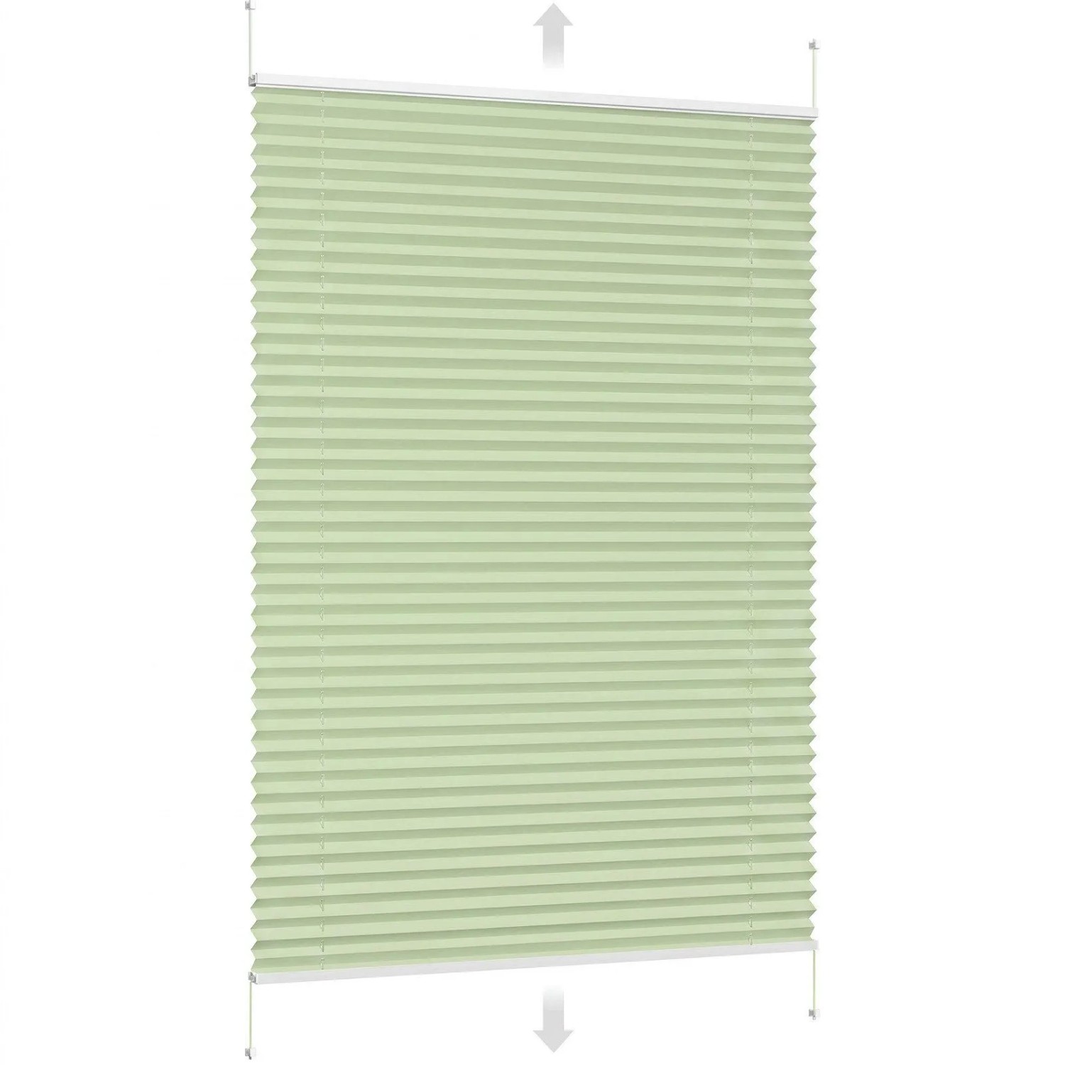 Sekey Plissee Faltrollo Klemmfix ohne Bohren Grün 90x130cm