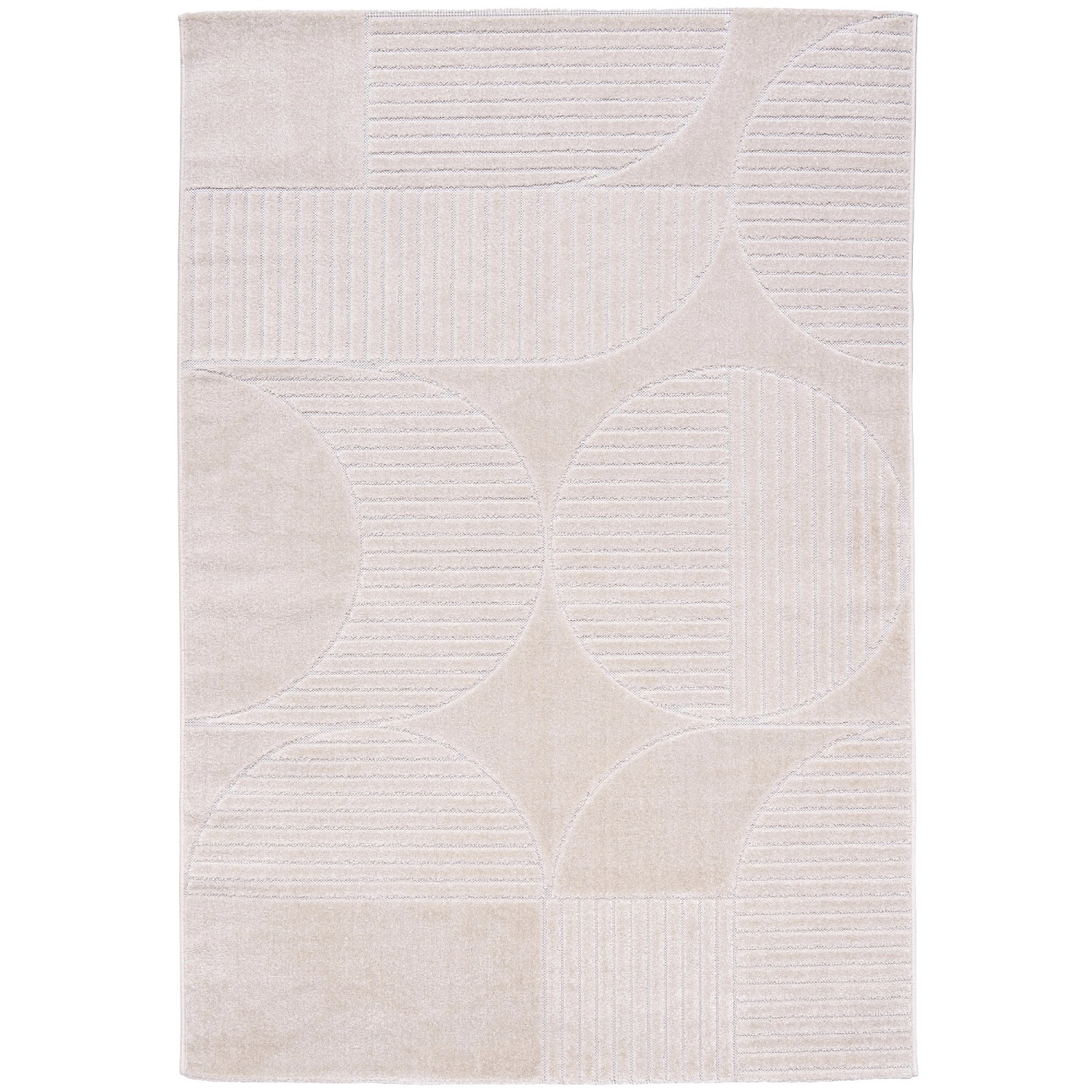 Pergamon In & Outdoor Teppich Classy Creme mit geometrischem Muster, 160x230cm.