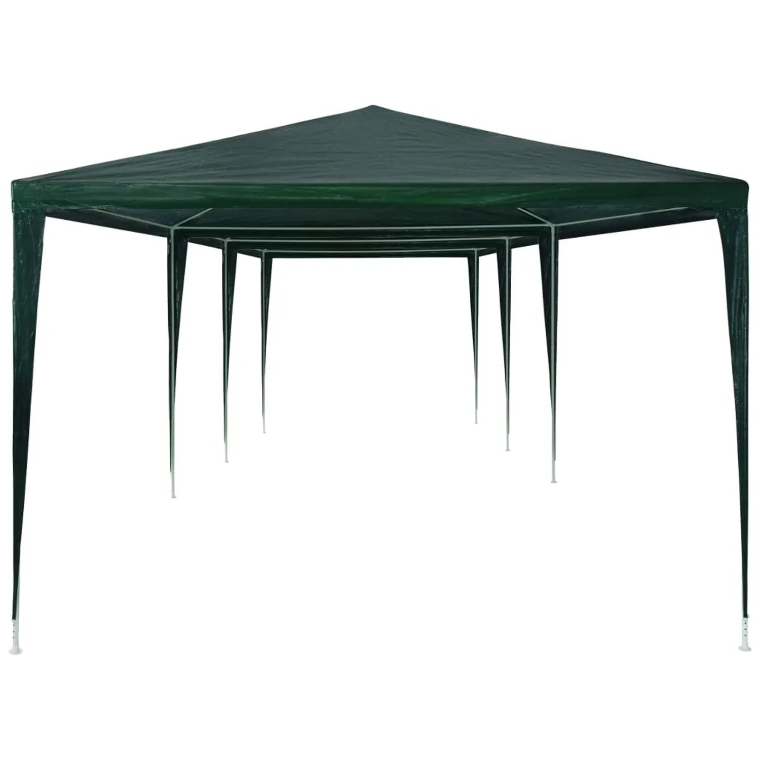 Grünes vidaXL Partyzelt 3x9 m aus PE, ideal für Gartenpartys und als Sonnenschutz.