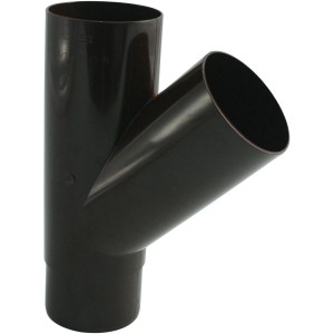 Marley Rohrabzweig 45 Grad DN 105/105 in Braun für Kunststoff-Dachrinnen.