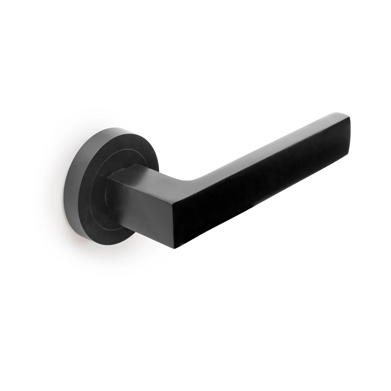 Emuca Satz von 2 Griffe mit Ovaler Rosette für Tieftüren L-Form Edelstahl Nickel Satiniert