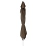 Geschlossener, rechteckiger Doppler Marktschirm Expert in Greige mit Knickfunktion.