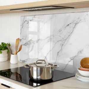 Tulup Herdabdeckplatte 80x52 cm Schneidebrett Glas Schutzplatte Küchenutensilien Spritzschutz Abdeckung Marmor