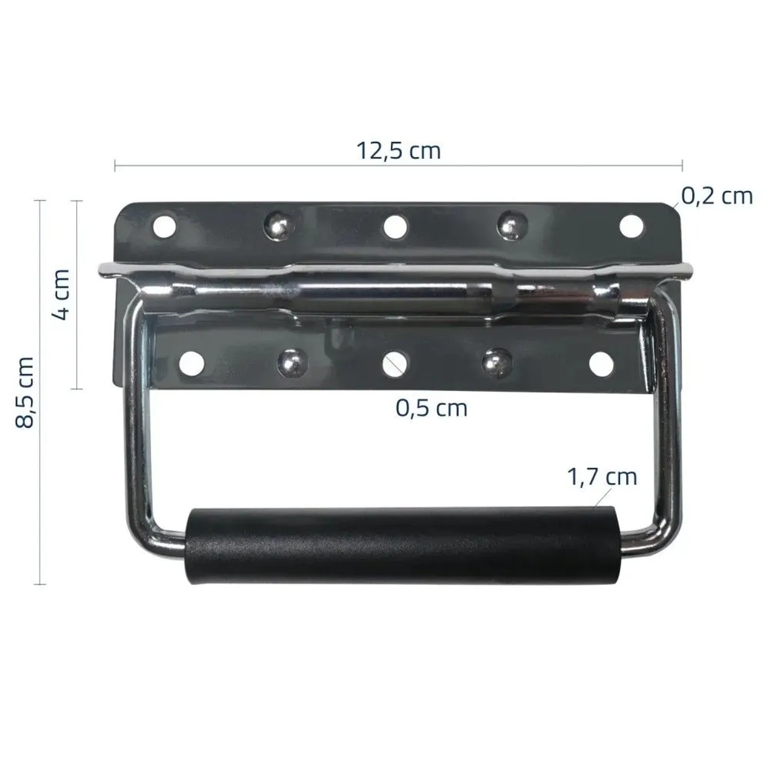 HMF 14990-09 Klappgriff für Kisten 2er Set Gefedert 125 x 4 cm Silber Verzinkt_2