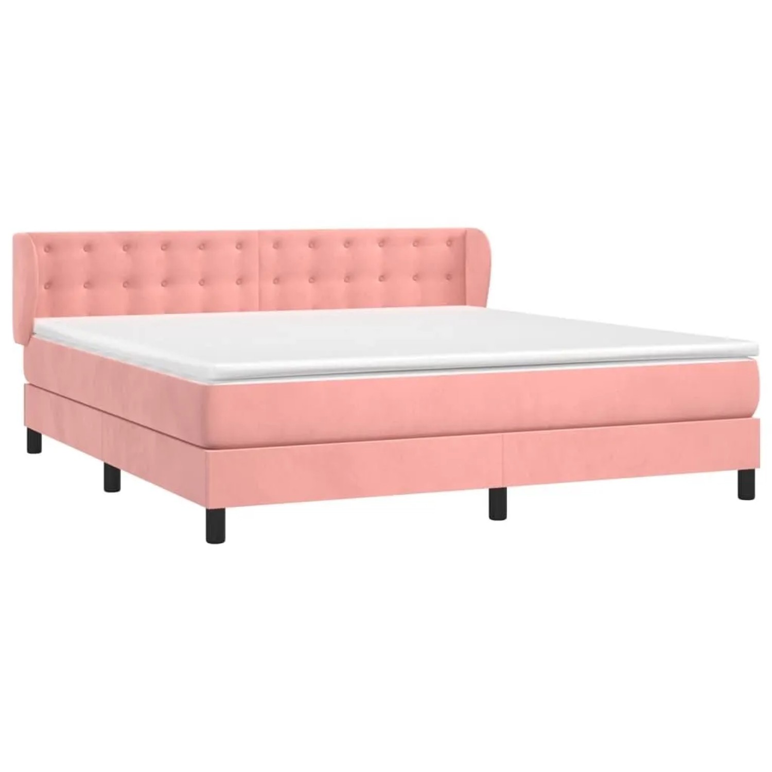 vidaXL Boxspringbett mit Matratze Rosa 160x200 cm Samt 3127744