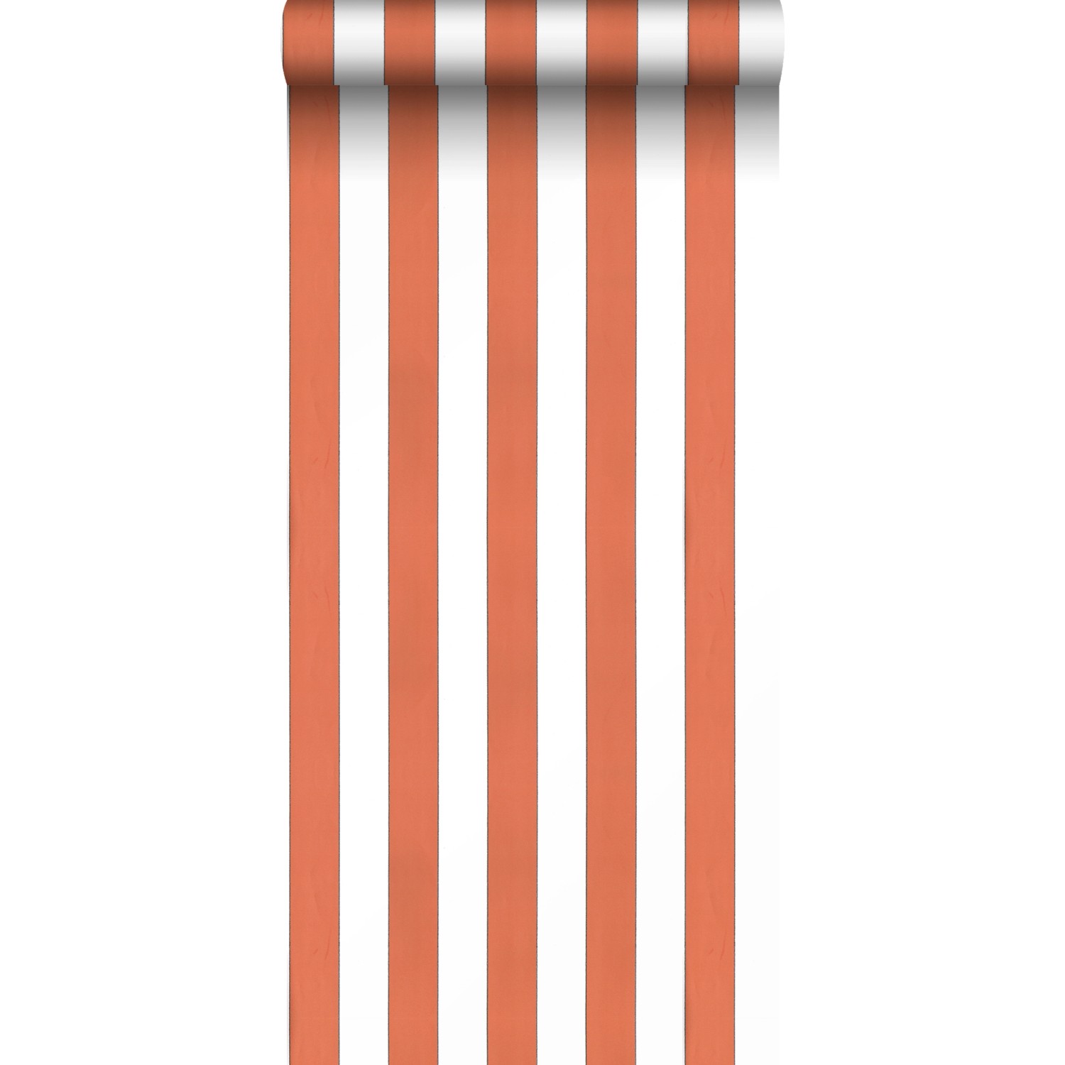 Sanders & Sanders Tapete Streifen Terrakotta und Weiß 53 cm x 10.05 m günstig online kaufen