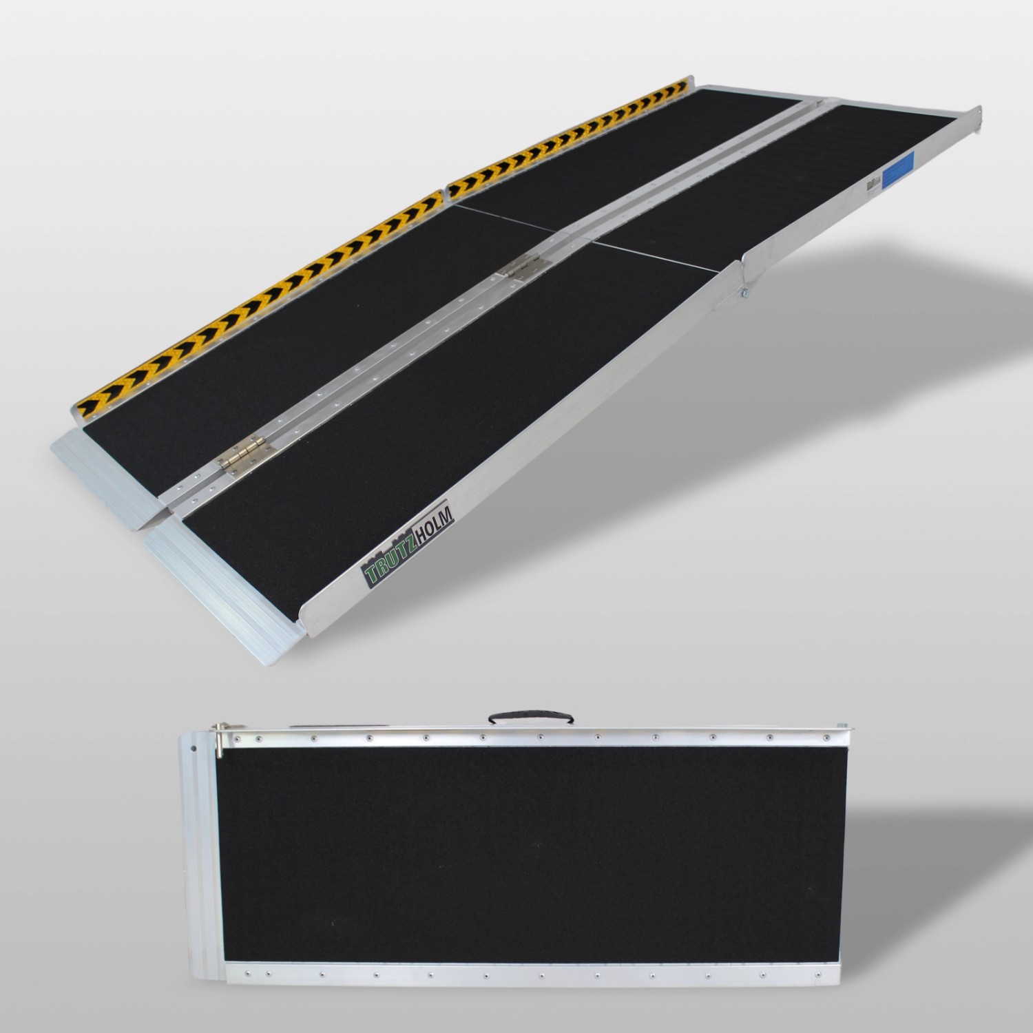 TRUTZHOLM Auffahrrampe 2-Fach Klappbar 213 cm Traglast 272 kg Alu Grau Schwarz Beschichtet
