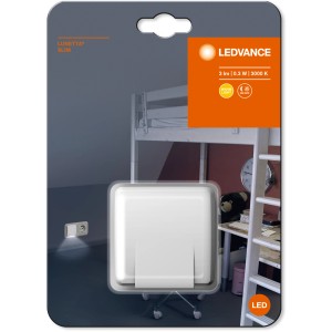 Ledvance LED-Nachtlicht Lunetta Slim, weiß, mit indirektem Licht und Tag-/Nachtsensor.