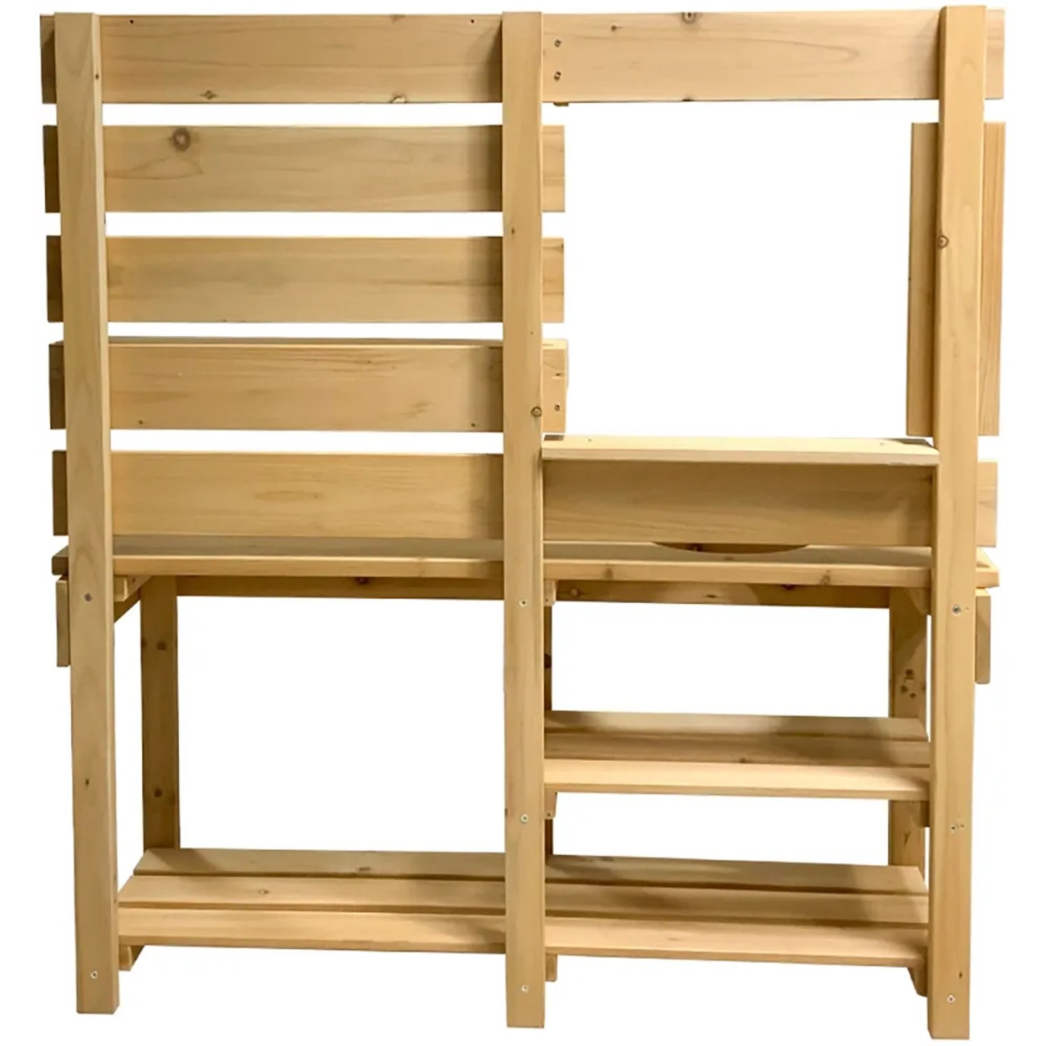 Home Deluxe Spielküche Mandu aus Holz mit Ablageflächen und Durchreiche.