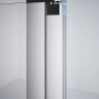 Detailaufnahme: Hüppe Schwingtür Design Pure, Black Edition, Walk-in Dusche mit festem Segment.