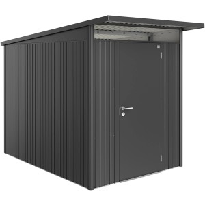 Biohort Gerätehaus AvantGarde A3, dunkelgrau-metallic, mit Standardtür. Metall Gerätehaus.