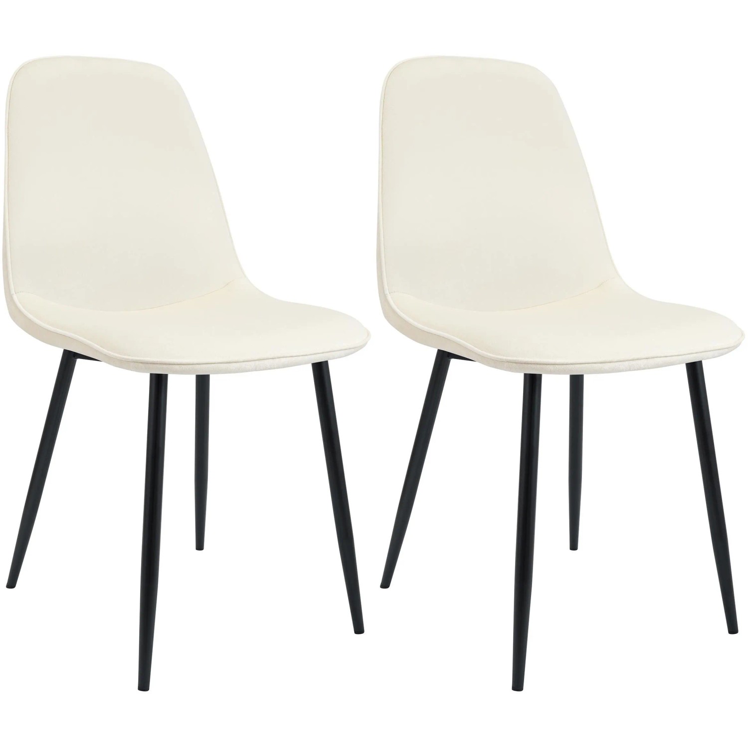 CLP 2er Set Esszimmerstuhl Maryam creme/Samt