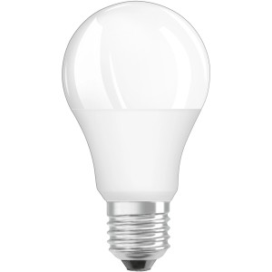 Osram E27 LED-Lampe, Glühlampenform, 9,7W, 2er Set. Weißes Leuchtmittel mit E27-Sockel.