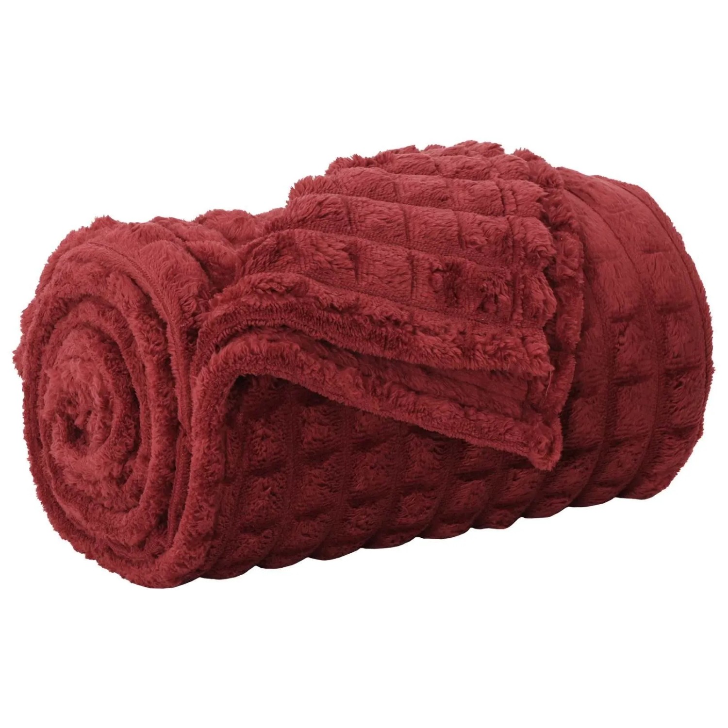 vidaXL Überwurfdecke Bordeauxrot 270 x 240 cm Fleece 42016940