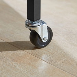 Detailaufnahme: Rolle des SoBuy Küchenwagen Servierwagen Rollwagen Barwagen FKW112-PF.