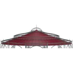 Eleo Sonnensegel Toskana, Ø 550 cm, Weinrot, passend für Pavillon Toskana.