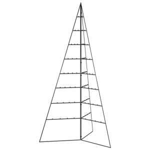 Schwarzer Metall-Weihnachtsbaum (180 cm) für DIY-Dekorationen, geeignet für Innen- und überdachte Außenbereiche.