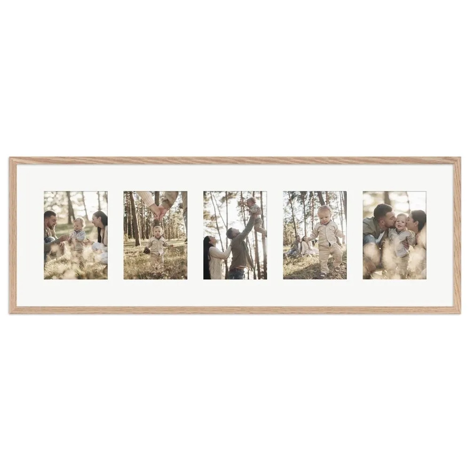 WANDStyle Galerierahmen G950 in Eiche-Optik 30 x 90 cm für 5 Bilder im Format 13 x 18 cm