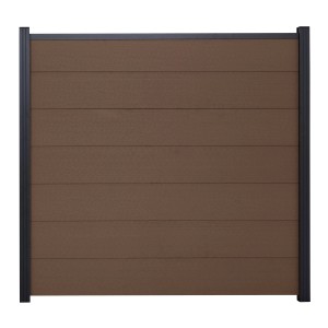 GartenLand WPC Zaun Set XL Ameland, schokobraun, ca. 180x180 cm. Sichtschutz Steckzaun.
