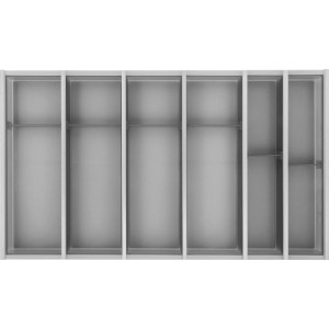 Ninka Cuisio Besteckeinsatz für Tandembox, graphitfarbener Kunststoff mit vielen Fächern zur Schubladenorganisation.