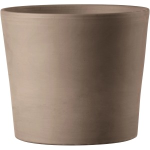 Graphitfarbener Deroma Pflanztopf Cilindrico, Ø 25 cm, aus Terrakotta für den Garten.