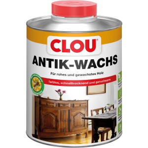 Clou Antik-Wachs Flüssig 750ml für Holzoberflächen, zur Erzielung eines Antik-Effekts.